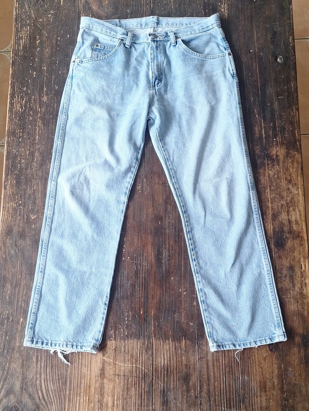 Vintage Classic Cowboy Wrangler Men's Or Women's LightBlue Straight Jeans 33x30